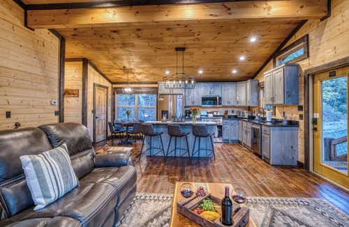 Cherry Log Cabin | Swanky Fox - hot tub-modern-fireplaces-pets-games
