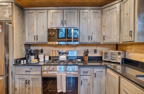 Cherry Log Cabin | Swanky Fox - hot tub-modern-fireplaces-pets-games