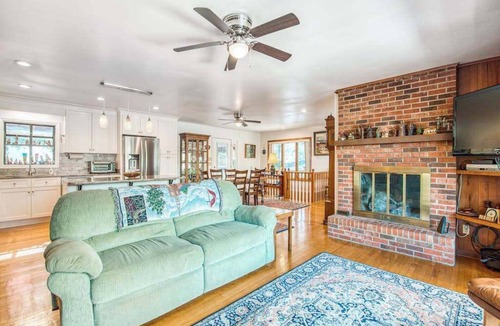 Lake Junaluska House | Upper unit lakefront home with lake views, wood fireplace, shared outdoor pool