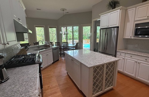 Heritage Woods House | Walk to BEACH! Pool/spa fenced yard.