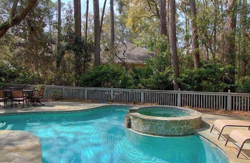 Heritage Woods House | Walk to BEACH! Pool/spa fenced yard.