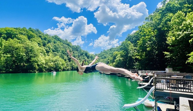 Adventure Awaits-Dbl Deck Dock W Slip~Slide-HotTub