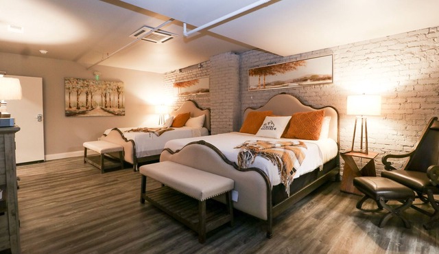 Boutique hotel in historic downtown Seneca. Room #5, two King beds.