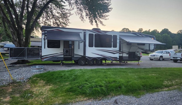 Camper on campsite