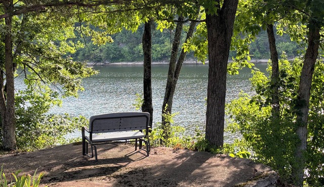 Charming 3-bedroom lake house with AC and WiFi with Great Lake view.