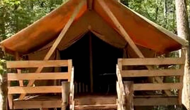 Georgia Glamping at its Finest in this Cozy Safari Tent in Suches