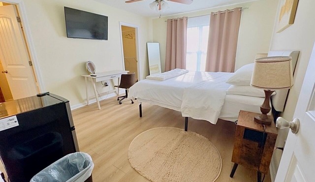 King bed; Attached Bathroom; smart TV