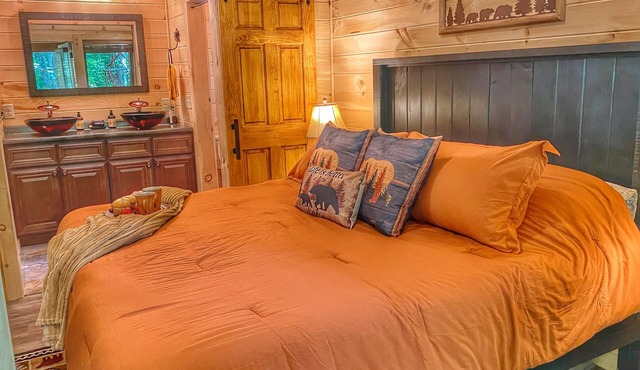 NEW TINY CABIN, PEACEFUL, W/FP, HOTTUB, K/BED, CLOSE TO DOLLYWOOD/PIGEON FORGE