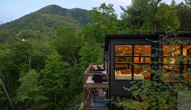 Stunning Views! New Cabin with Indoor Pool & Hot Tub
