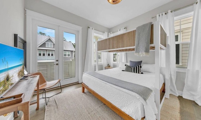 WaterSound Beach Condo | 30A freshly remodeled! Sleeps 8! Bikes and 6-seater golf cart included.