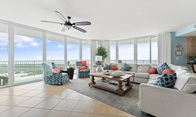 Orange Beach East Condo | Caribe C1010- Lovely Gulf View,Large Terrace,Lazy River,Pool Slides!