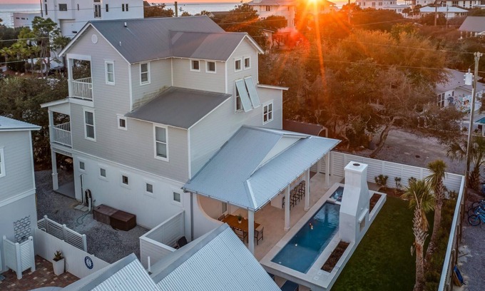 San Juan House | Fall Availability! Gulf Views! Private Heated Pool! Low-Speed Vehicle! Steps from the Beach!