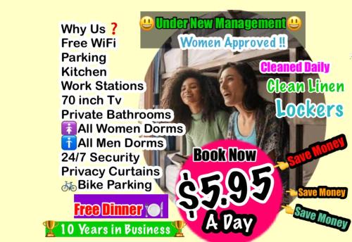 Allapattah Hostel | Miami International Hostel- Free Dinner - Best Price - No Mix - Dorms Airport Downtown Wynwood