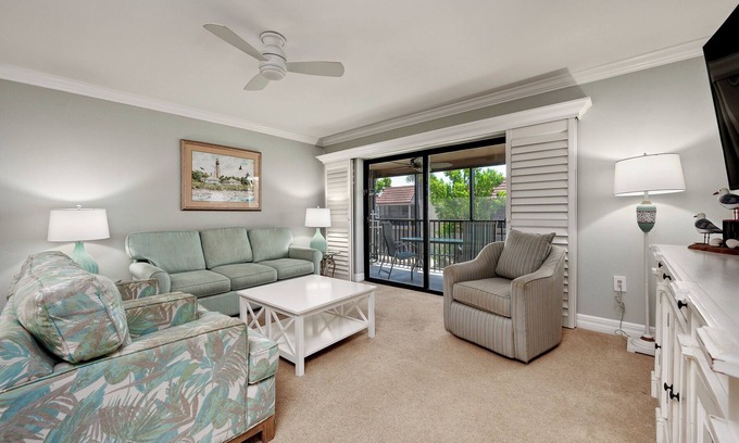 Sanibel Condo | Partial Beach View 2 bedroom, 2 bath at Sanibel Moorings Resort #1022